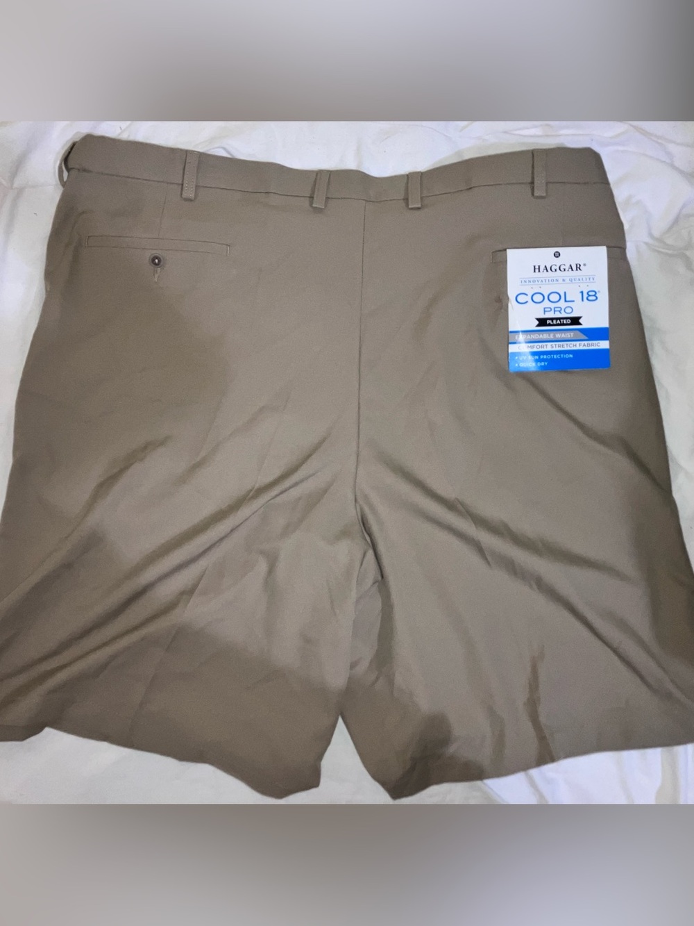 Haggar NEW Men's Cool 18 Pro Shorts Straight Fit Pleat Front Sz 48 Big And Tall - Picture 6 of 12